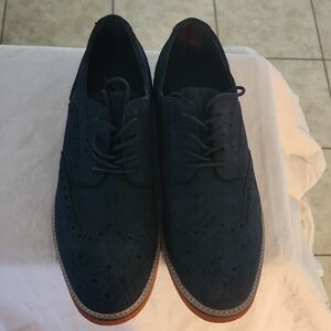 Cole Haan Navy Suede Oxfords